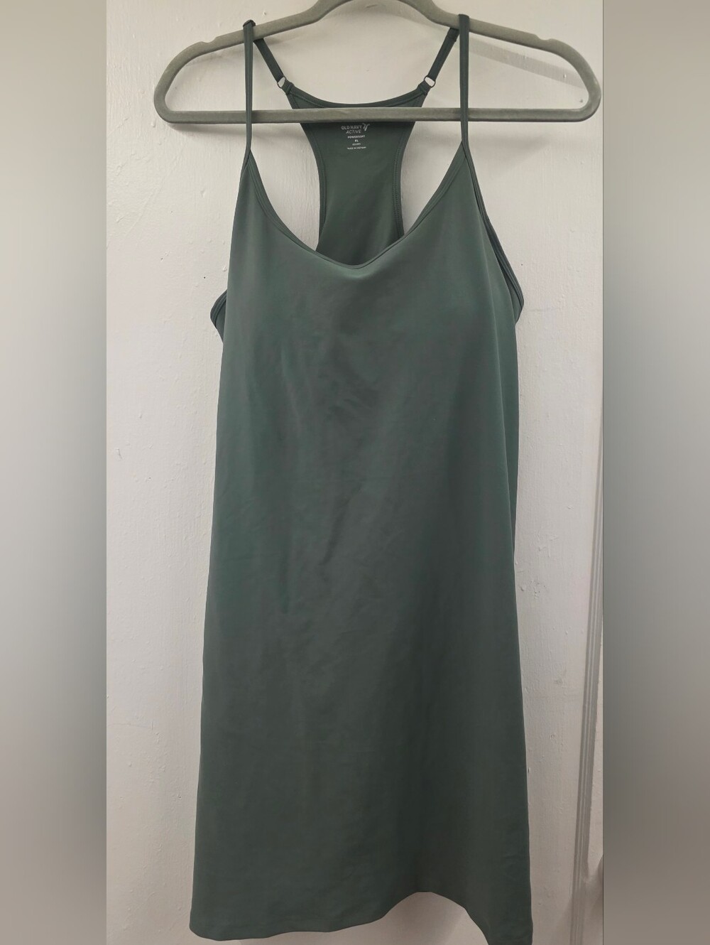 Old Navy PowerSoft Racerback Mini Dress XL Green NWT Active Built In Bra